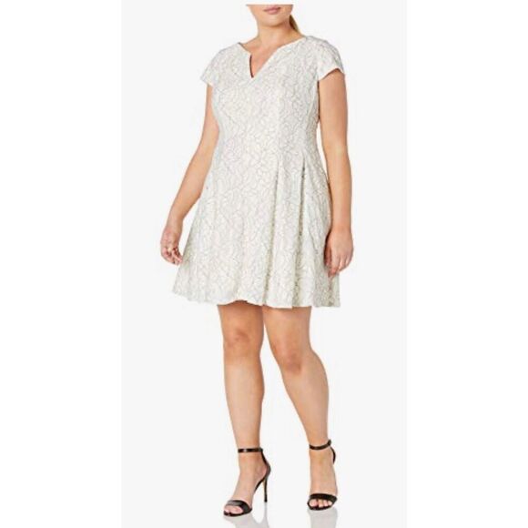 Julia Jordan Womens 36438W Plus Size One Piece V-Neck Cap Sleeve - Size 18 - Picture 1 of 9